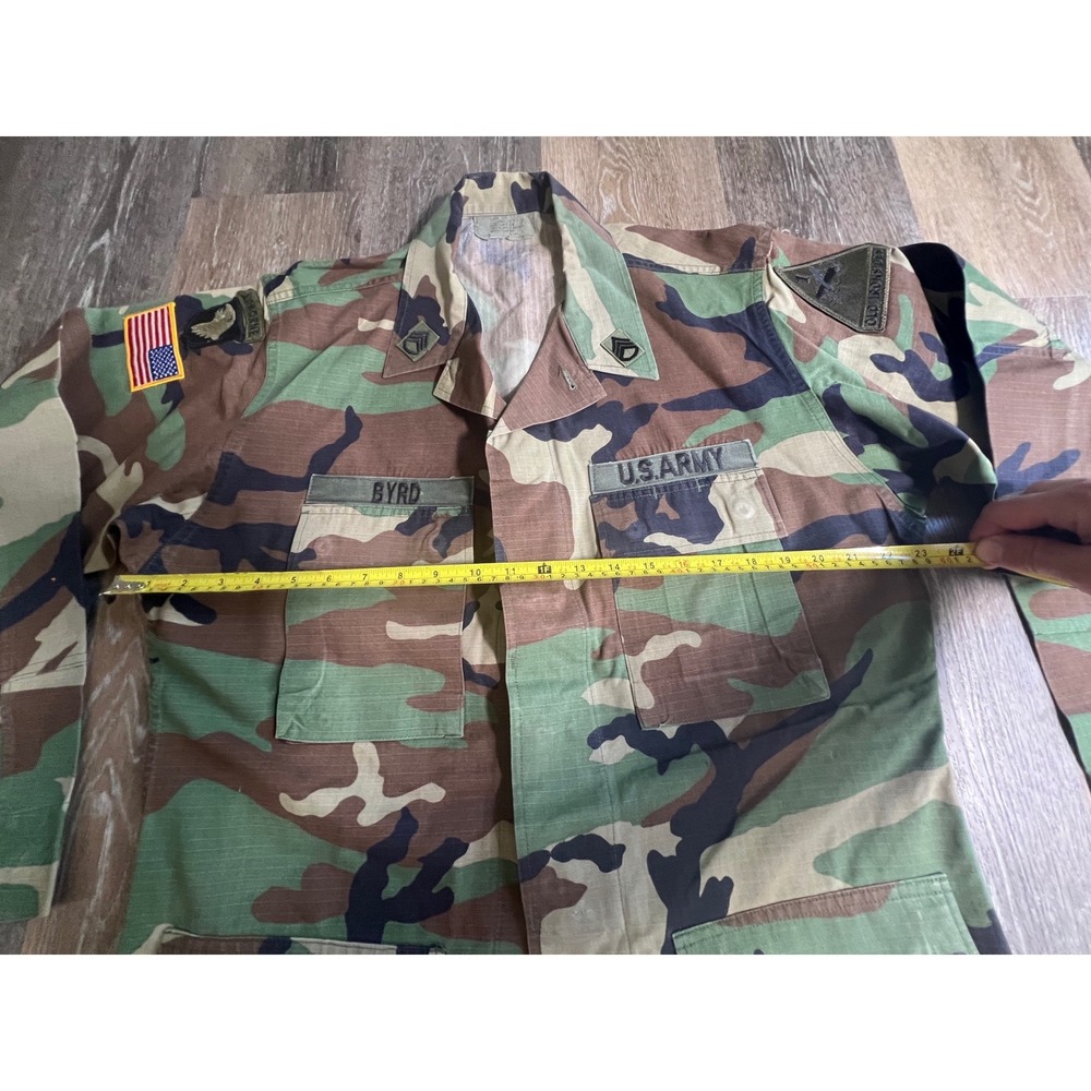 US Army BDU Field Jacket Mens Medium Long Camo Good 101st Airborne Old Ironsides - Picture 5 of 7